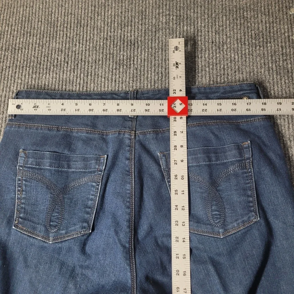 Calvin‎ Klein Boot Cut Stretch Shape Jeans Womens Sz 33/16 Blue Denim High Rise